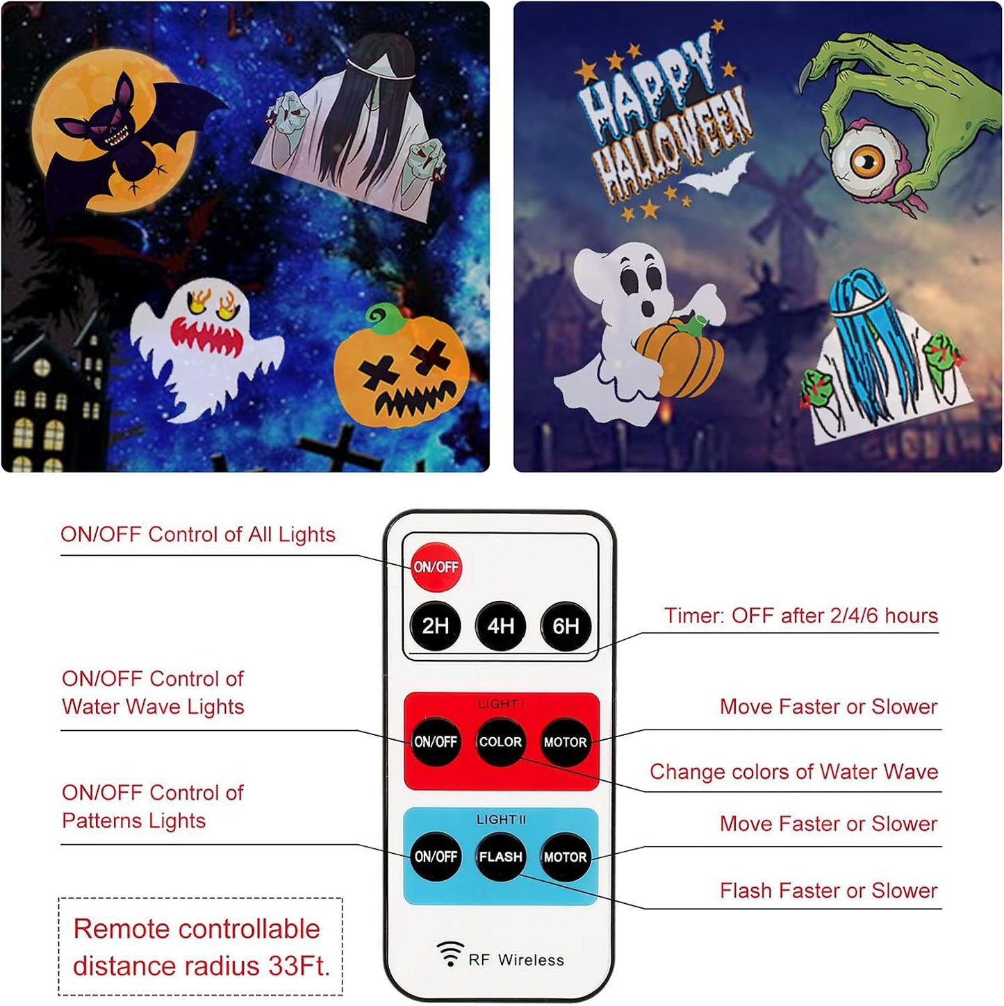 Christmas Holiday Projector Lights - Indoor Outdoor 2In1 Ocean Wonderland Xmas Nativity Thanksgiving Theme - 3D 18HD Slides outside Projection Reflectors