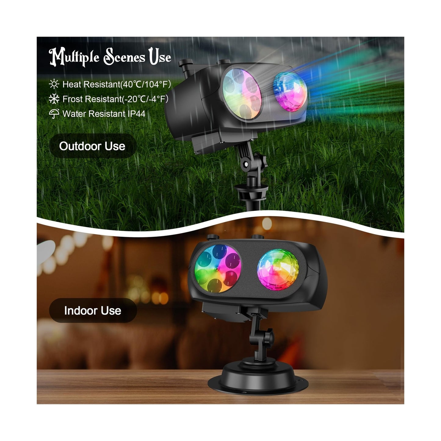 Christmas Halloween Projector Lights, COOLWUFAN Upgrade Waterproof Outdoor In...