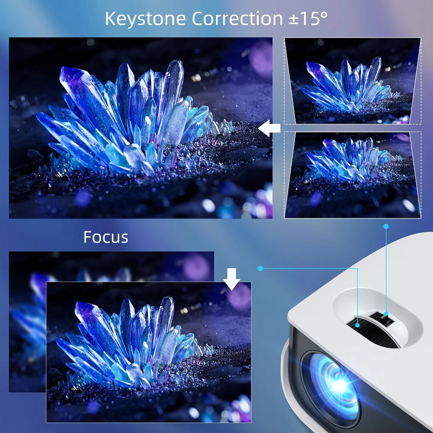 (3 Pack) 1080P Mini Projector,Keystone Correction,Up to Support 240'' Screen,With Stand