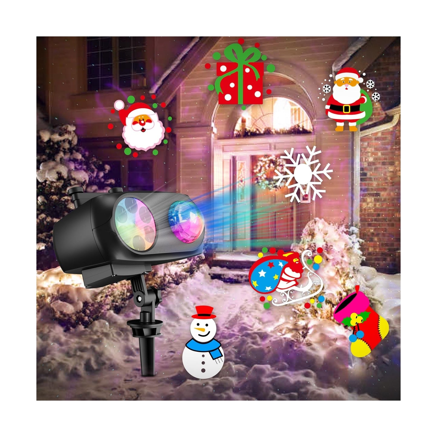 Christmas Halloween Projector Lights, COOLWUFAN Upgrade Waterproof Outdoor In...