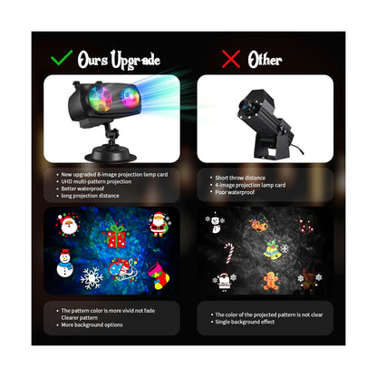 Christmas Halloween Projector Lights, COOLWUFAN Upgrade Waterproof Outdoor In...