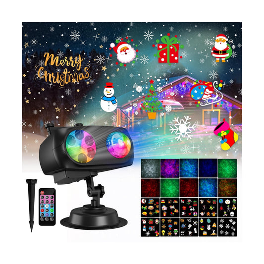 Christmas Halloween Projector Lights, COOLWUFAN Upgrade Waterproof Outdoor In...