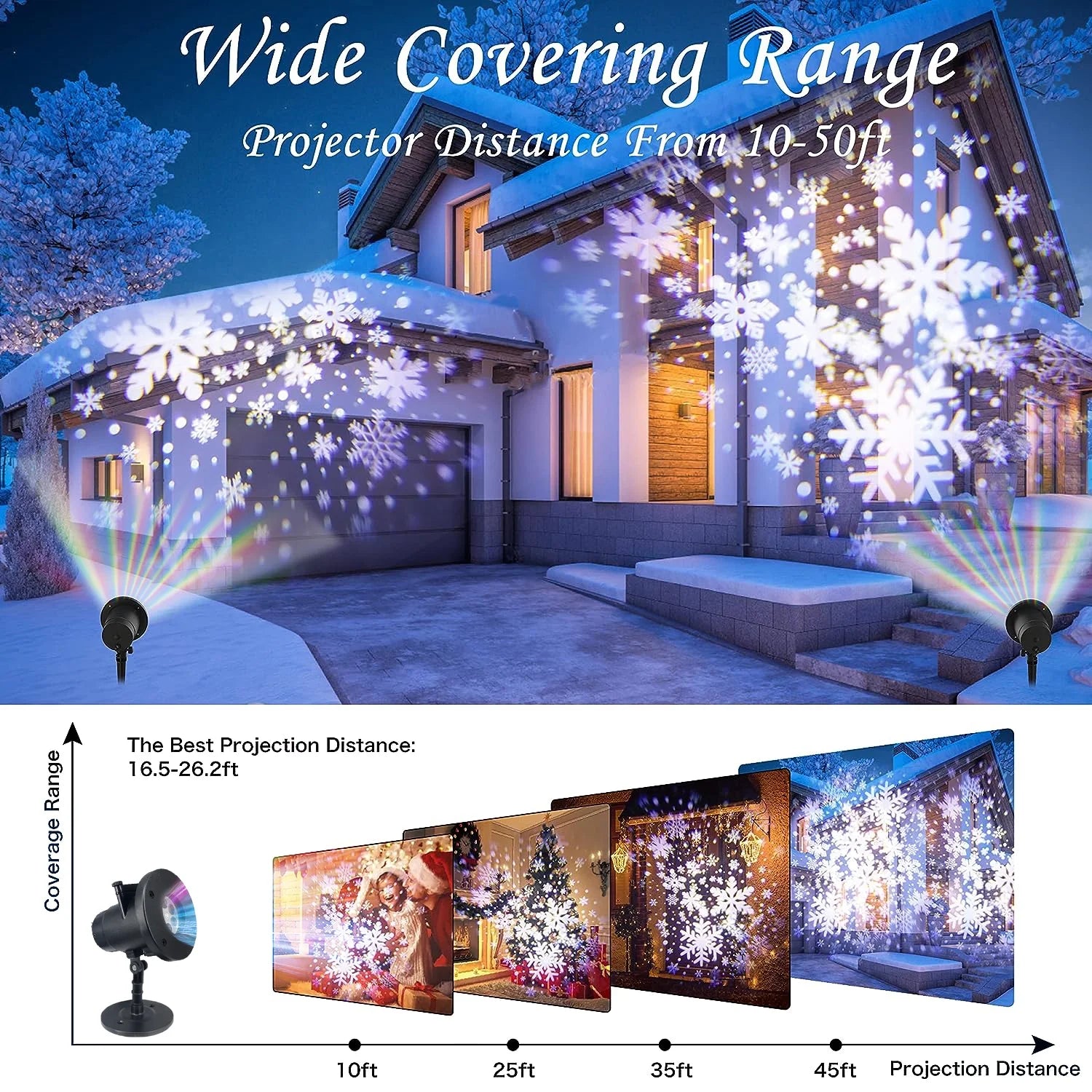Christmas Laser Light Projector, Led Waterproof Christmas Laser Lights Landscape Spotlight for Room Outdoor Patio Party