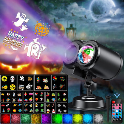 Outdoor HD Projector Light, Remote Control 16 Switchable Modes, Christmas Halloween Celebrations, Birthdays, Weddings and Parties, Waterproof Light Show