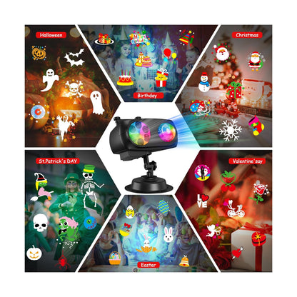 Christmas Halloween Projector Lights, COOLWUFAN Upgrade Waterproof Outdoor In...