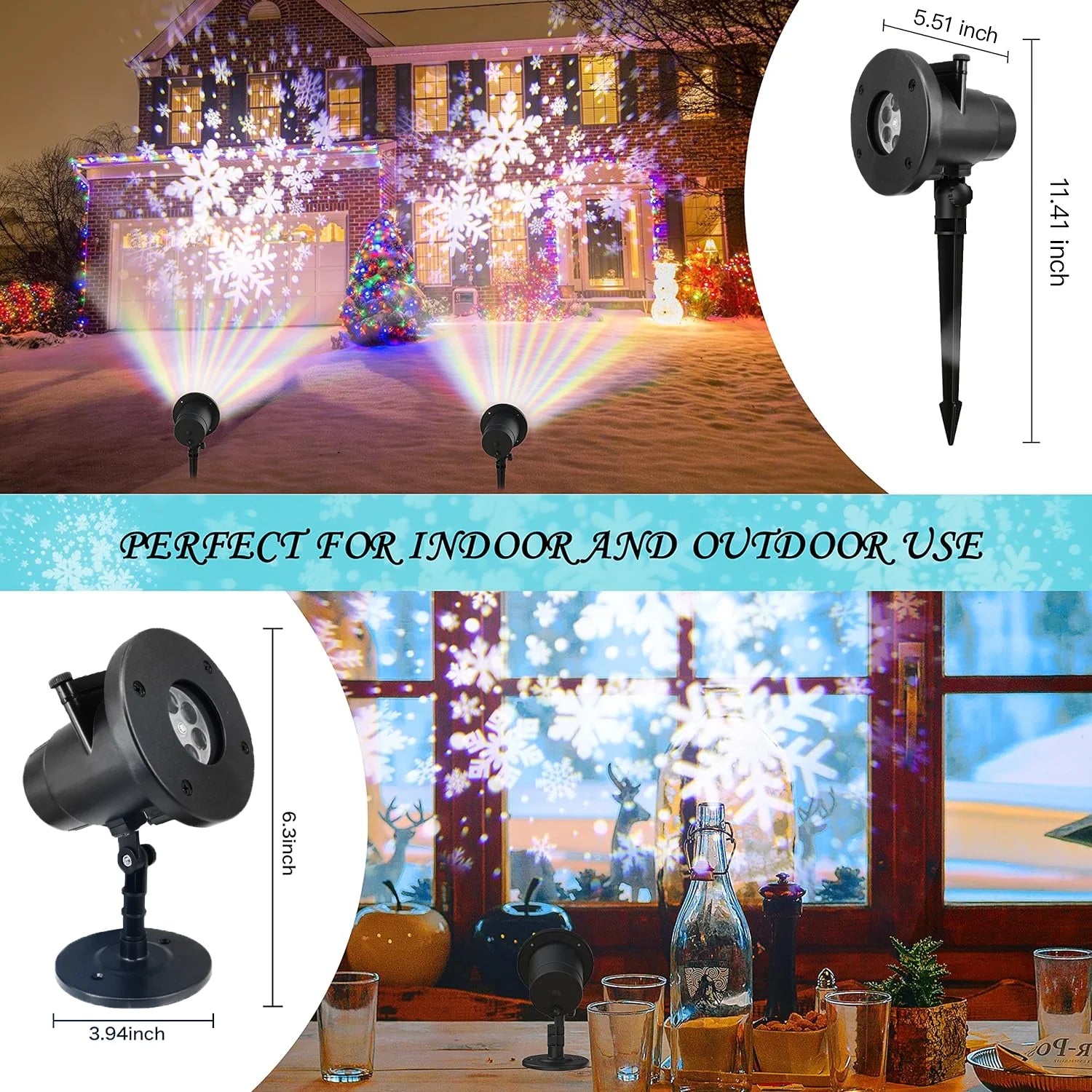 Christmas Laser Light Projector, Led Waterproof Christmas Laser Lights Landscape Spotlight for Room Outdoor Patio Party