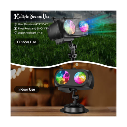 Christmas Halloween Projector Lights, COOLWUFAN Upgrade Waterproof Outdoor In...