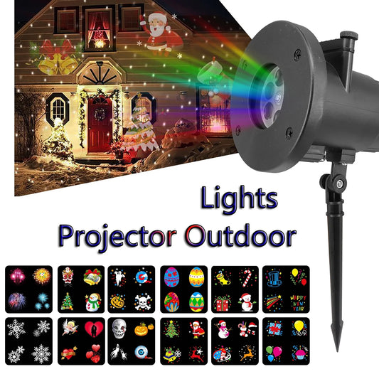 Christmas Laser Light Projector, Led Waterproof Christmas Laser Lights Landscape Spotlight for Room Outdoor Patio Party