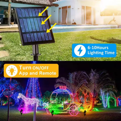 RGB Solar Spot Lights Outdoor Color Changing Landscape Lighting IP65 Waterproof APP and Remote Control Spotlights Garden Pathway
