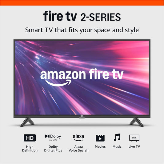 Fire TV 32" 2-Series (Newest Model), HD Smart TV with Fire TV Alexa Voice Remote, Stream Live TV without Cable