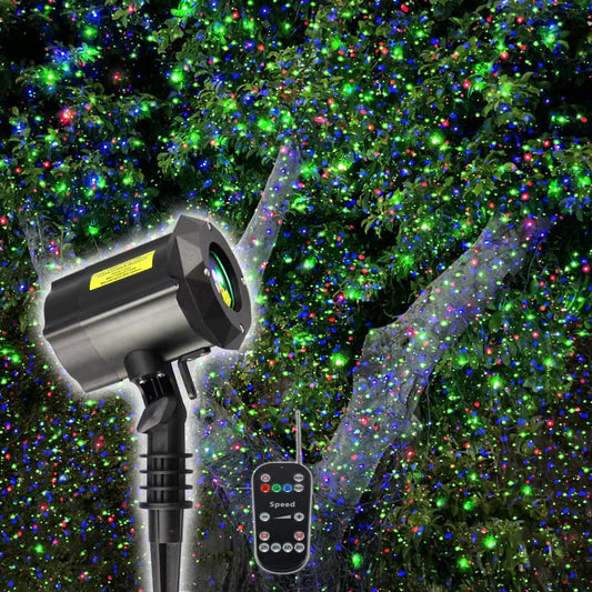 Garden Lights Outdoor Laser Christmas Light Moving Star Projector (Blue Red Green)