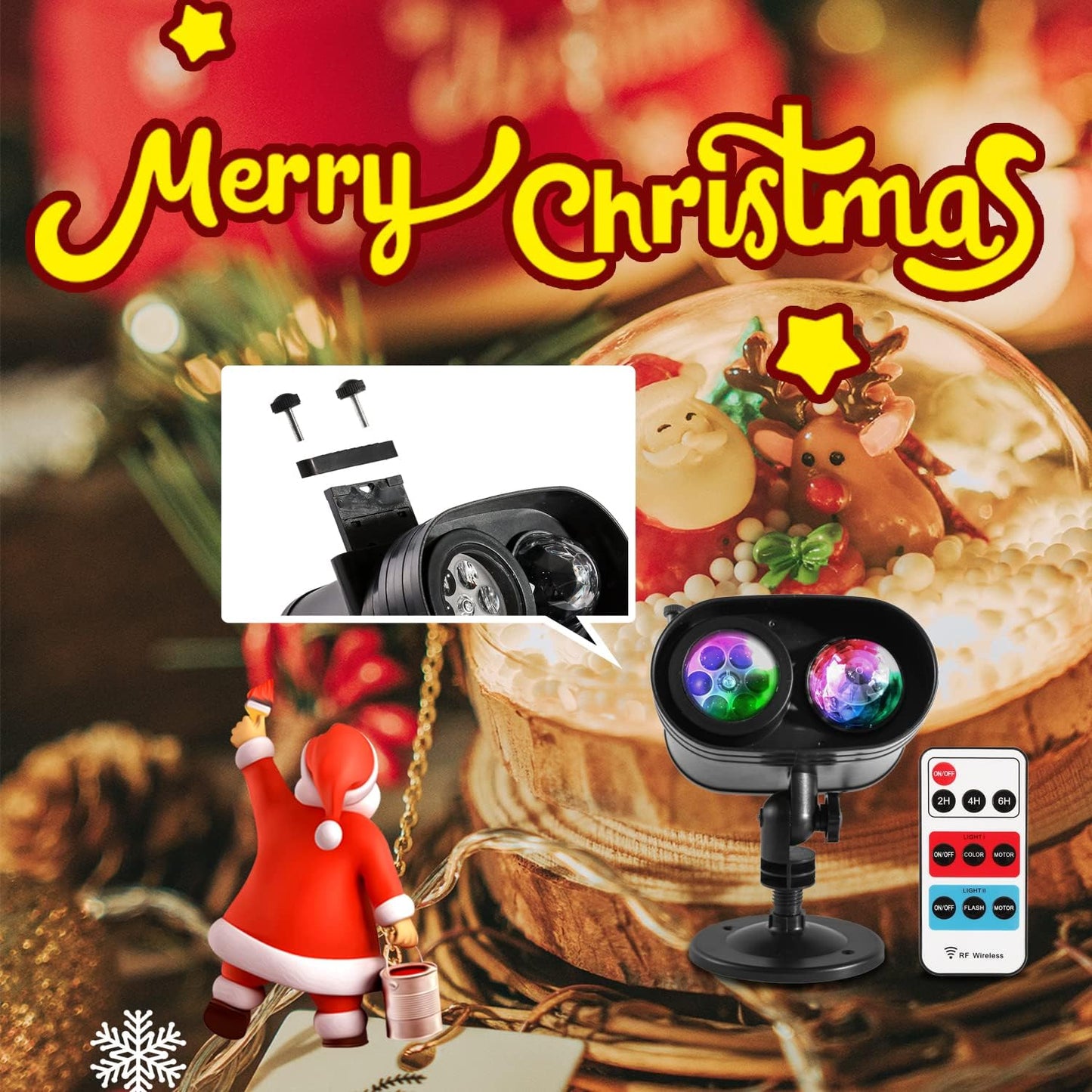 Christmas Holiday Projector Lights - Indoor Outdoor 2In1 Ocean Wonderland Xmas Nativity Thanksgiving Theme - 3D 18HD Slides outside Projection Reflectors