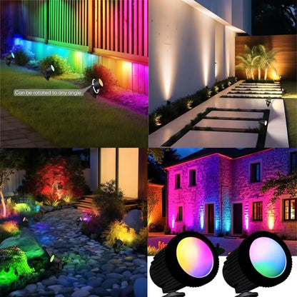 RGB Solar Spot Lights Outdoor Color Changing Landscape Lighting IP65 Waterproof APP and Remote Control Spotlights Garden Pathway