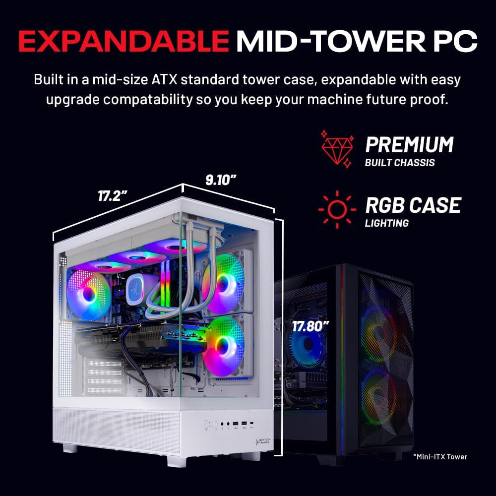 Azure 3 Desktop PC, Ryzen 7 9700X 3.8 Ghz (5.5Ghz), NVIDIA RTX 4060 8GB, 1TB Nvme SSD, 16GB DDR5 RAM 6000, 650W Gold PSU, 360Mm ARGB AIO, Wi-Fi, Win 11