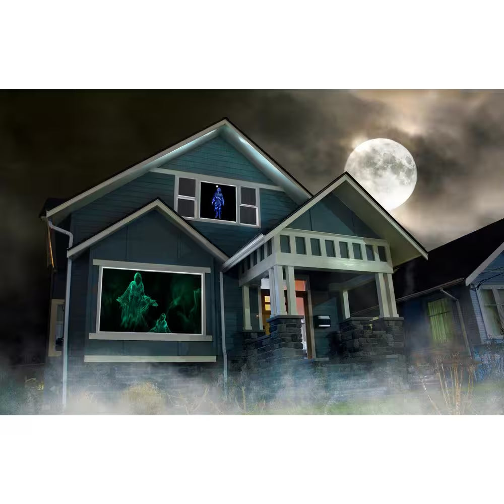 Atmosfx Spooky Halloween Hollusion Digital Decoration USB Kit(Hsc400 Projector plus 5.5 In.X 9 In. Gray Screen plus USB)