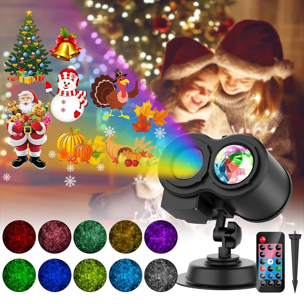 Outdoor HD Projector Light, Remote Control 16 Switchable Modes, Christmas Halloween Celebrations, Birthdays, Weddings and Parties, Waterproof Light Show